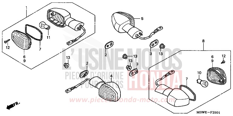 BLINKER (CBR600F/FS/FR) (CBR600F4-KO,2KO,U) von CBR600F Special Edition WINNING RED (R258) von 2002
